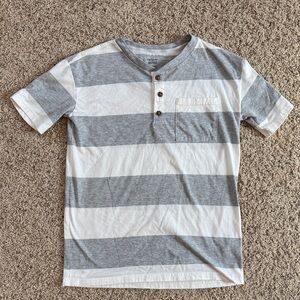 Carter's Gray and White Striped Short Sleeve Shirt